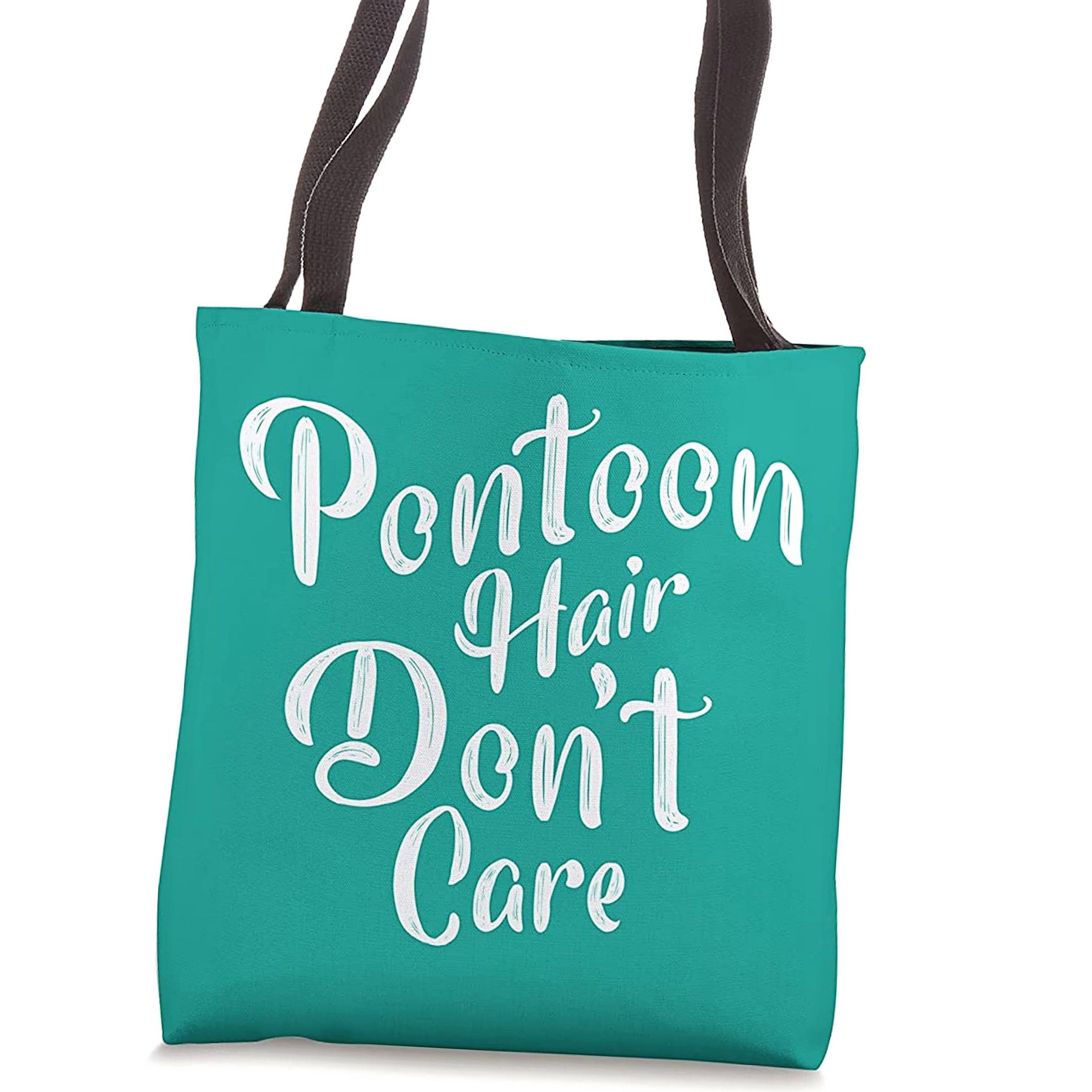 Funny Pontoon hair tote bag.