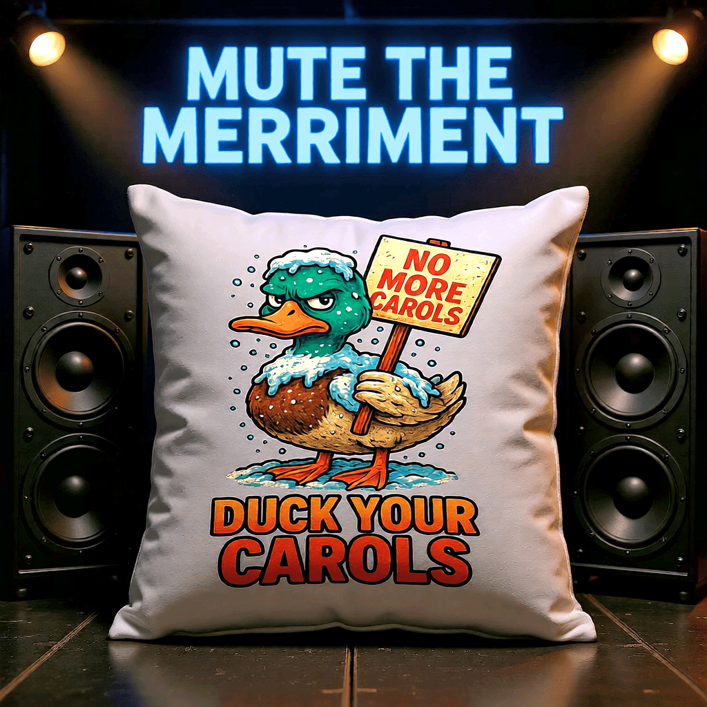 Funny "duck" Christmas throw pillow.